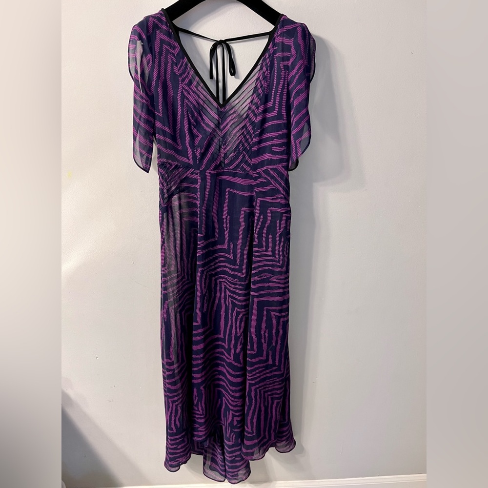 XX1 Purple Print Sheer Maxi Cover Up Dress